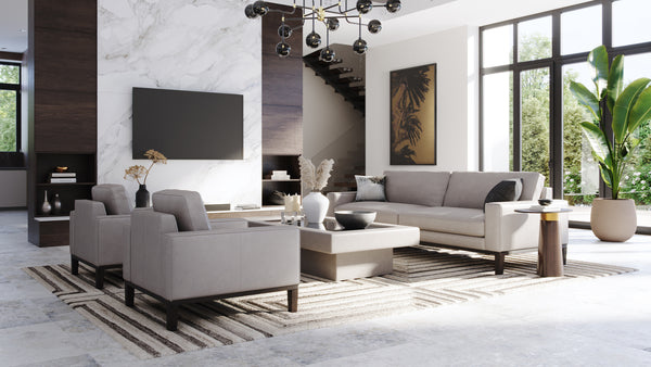 OSLOW HAND-TUFTED RUG - BEIGE / GREY - 9' X 12'