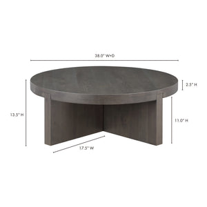 Moe's Folke Round Coffee Table in Dark Brown Oak