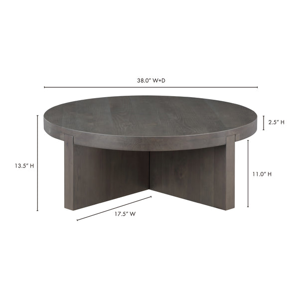 Moe's Folke Round Coffee Table in Dark Brown Oak