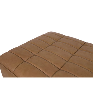 Moe's Lino Ottoman in Tan Leather