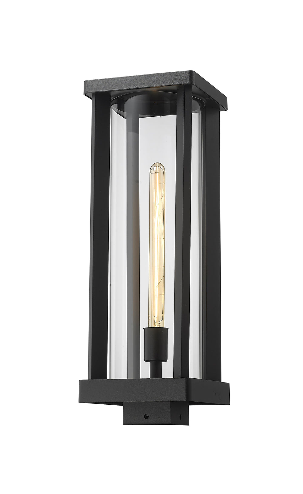 Glenwood 1 Light Outdoor Post Mount Fixture in Black Finish