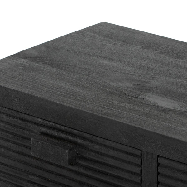 Lorne Media Console In Dark Reeded Totem