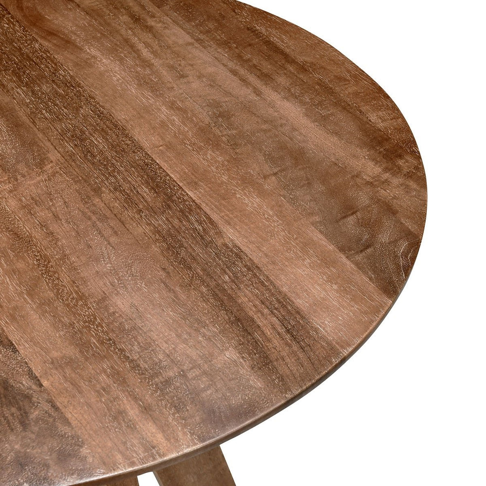 Rodrigo Solid Wood Round Bar Table - Hickory Brown