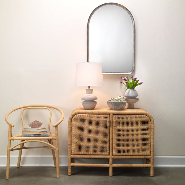 Arch Iron Wall Mirror, Silver
