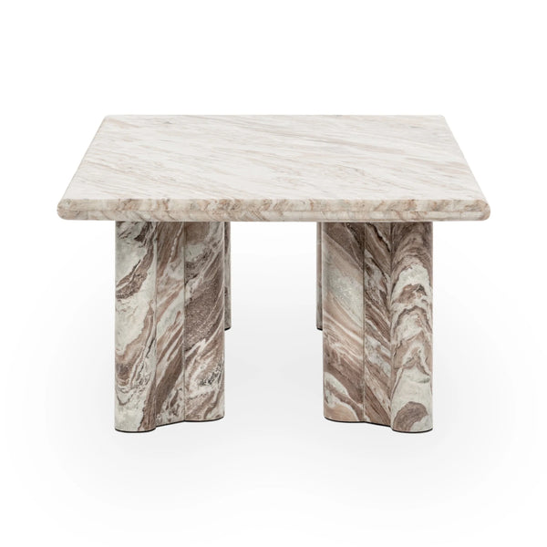 Bowman Marble Rectangular Coffee Table - Rusty Gray
