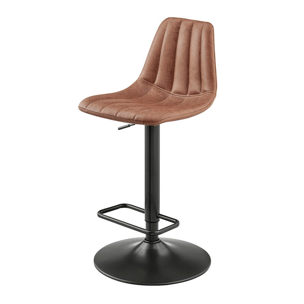 Robert KD PU Gaslift Swivel Bar Stool, Umber Brown