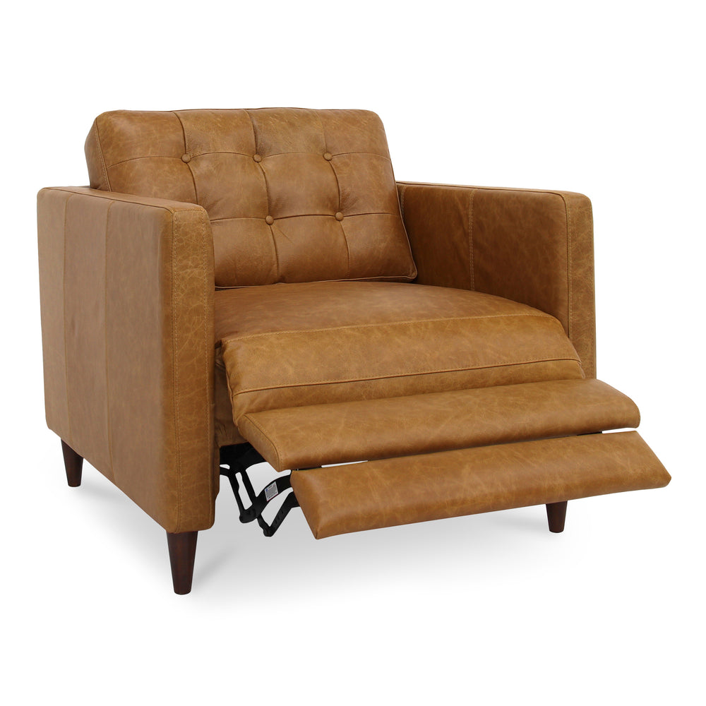 Moe's Bridgers Power Recliner Chair in Tan Leather
