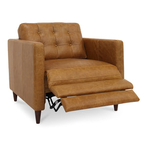 Moe's Bridgers Power Recliner Chair in Tan Leather