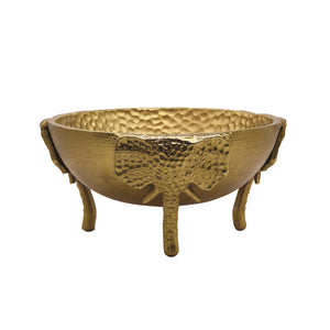 TEXTURED BRASS BOWL WITH ELEPHANT FEET DETAIL