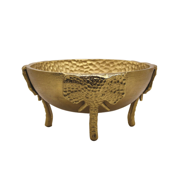 TEXTURED BRASS BOWL WITH ELEPHANT FEET DETAIL