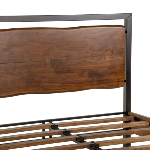 Aspen Acacia Wood King Bed in Walnut Finish
