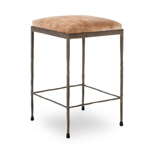 Classic Home Bose Hide Counter Stool with Iron Frame
