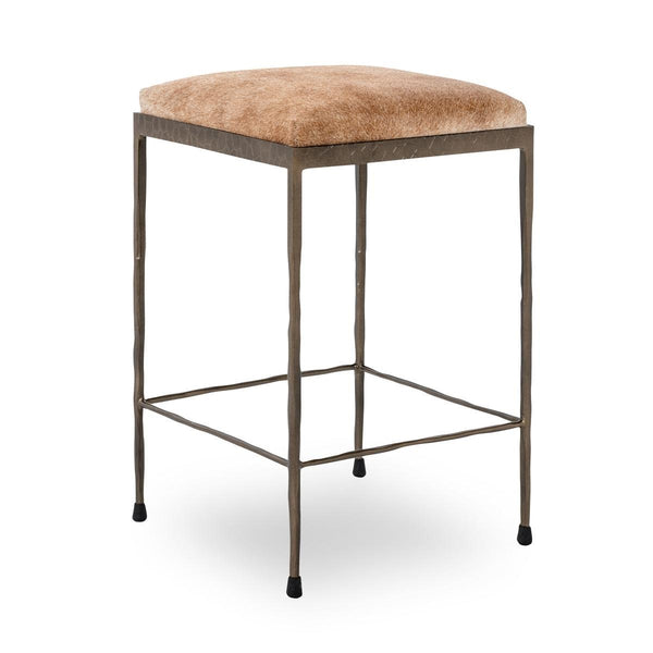 Classic Home Bose Hide Counter Stool with Iron Frame