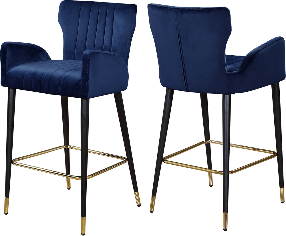 Alonzo Stool In Navy Velvet