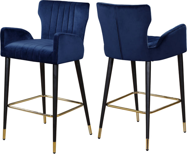 Alonzo Stool In Navy Velvet