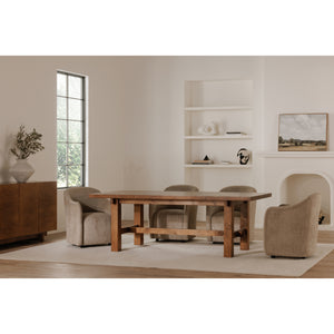 Drava Rolling Dining Chair in Beige