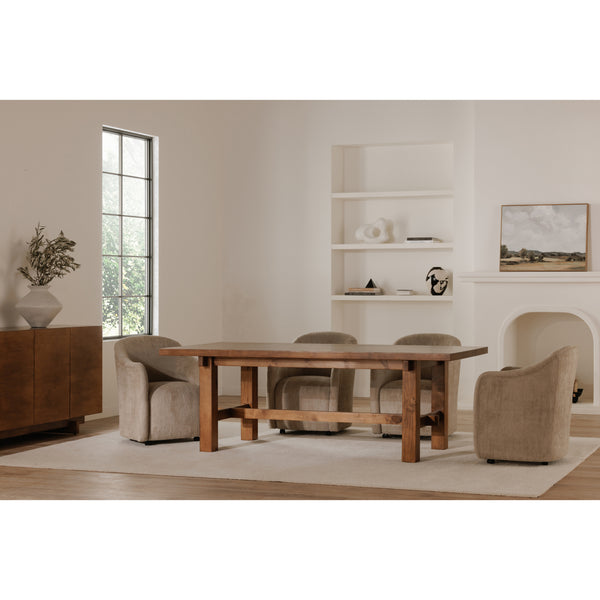 Drava Rolling Dining Chair in Beige