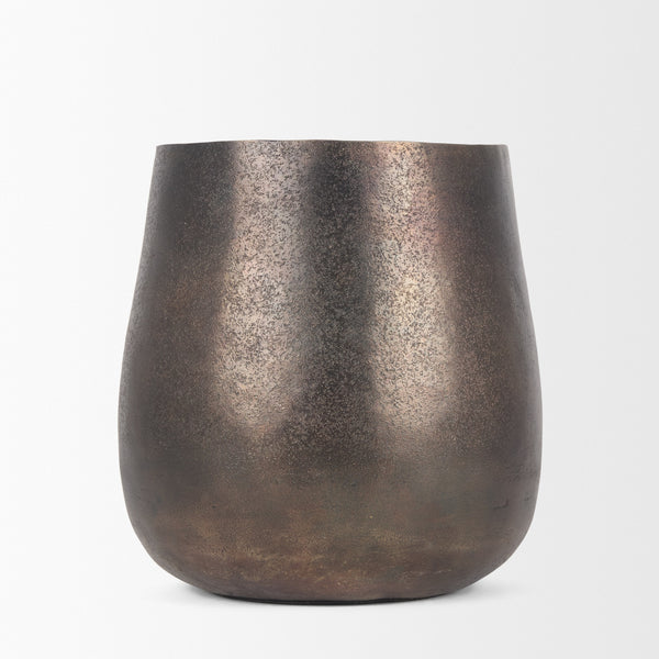 Quade Small Gold Metal Planter