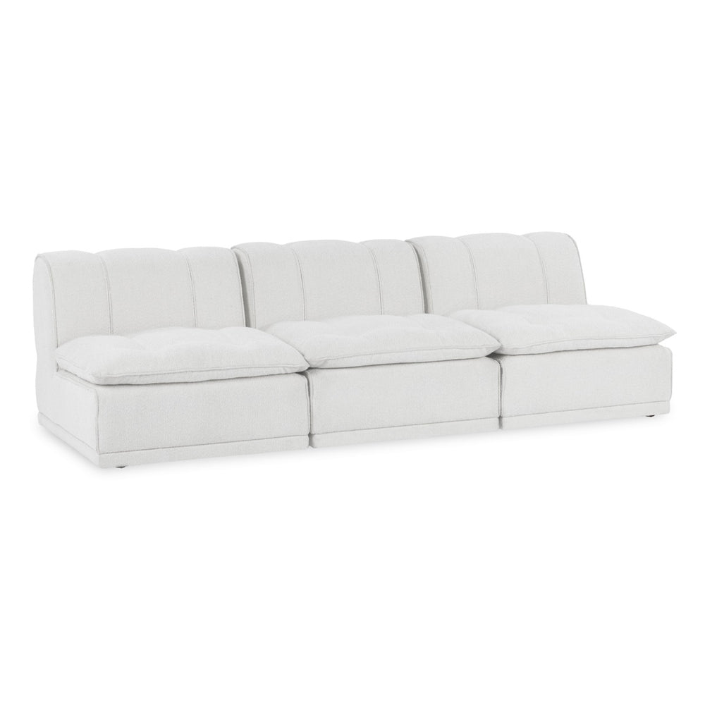 Haven Leather Modular Sofa - White, Customizable Design