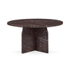 Reilly Marble Round Coffee Table - Merlot Finish