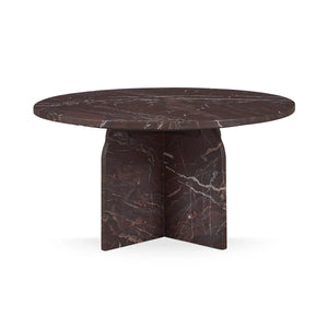 Reilly Marble Round Coffee Table - Merlot Finish