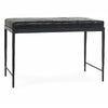 Malo Leather Bench with Hammered Iron Legs - Onyx Black