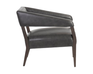 CARLYLE LOUNGE CHAIR - BRENTWOOD CHARCOAL LEATHER