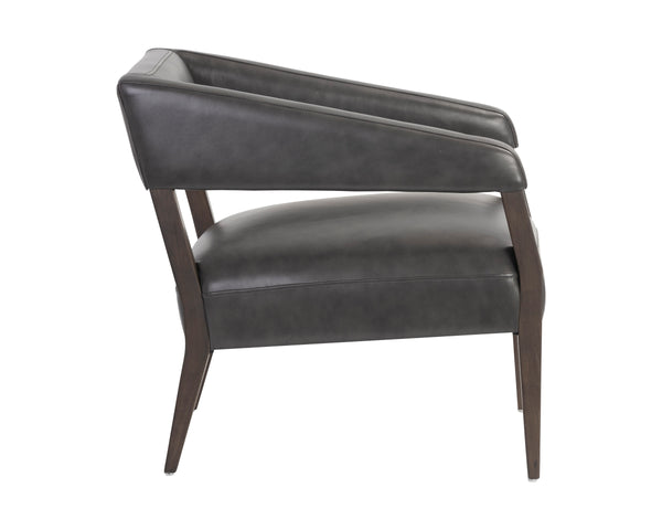 CARLYLE LOUNGE CHAIR - BRENTWOOD CHARCOAL LEATHER