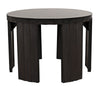 Fluted Side Table, Pale with Light Brown Trim