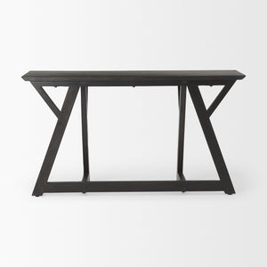 Jennings 54.0L x 16.0W x 29.5H Dark Brown Wood Console Table