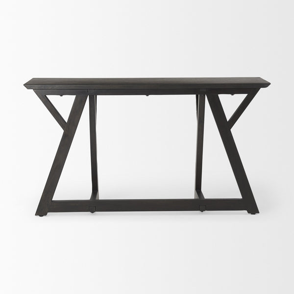 Jennings 54.0L x 16.0W x 29.5H Dark Brown Wood Console Table