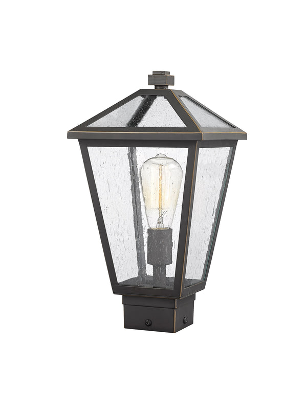 Talbot 1 Light Outdoor Post Mount Fixture in Rubbed Bronze Finish