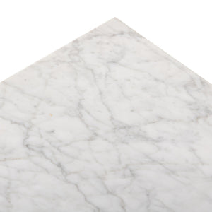 Bellamy End Table In White Carrera Marble
