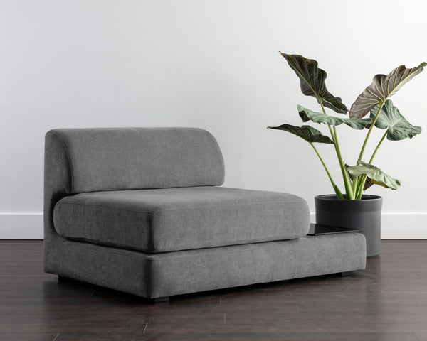 HARMONY MODULAR - ARMLESS CHAIR - RIGHT SHELF - DANNY DARK GREY