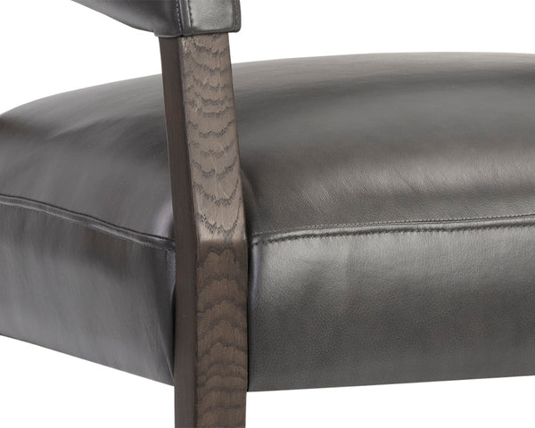 CARLYLE LOUNGE CHAIR - BRENTWOOD CHARCOAL LEATHER