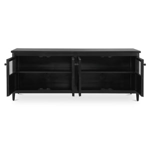 Henry Metal Media Unit with Glass Doors in Black