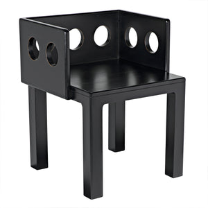 Elton Mahogany Chair in Hand-Rubbed Black Finish