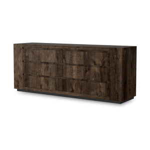 Abaso 6-Drawer Dresser In Ebony Rustic Wormwood Oak