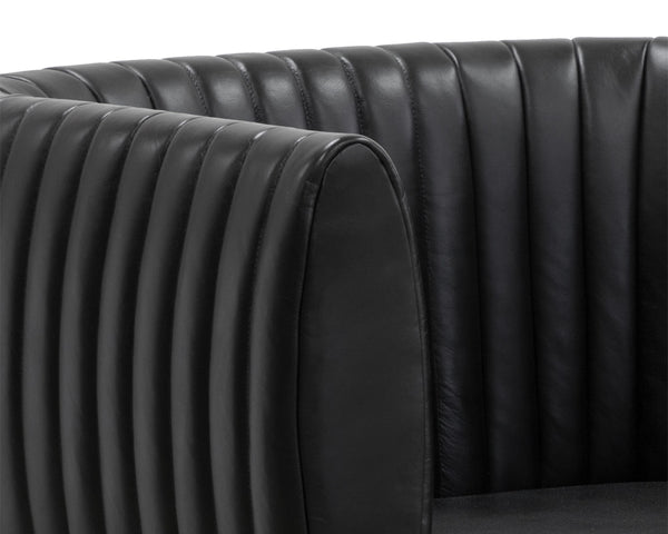 TRYOR LOUNGE CHAIR - VINTAGE BLACK NIGHT LEATHER