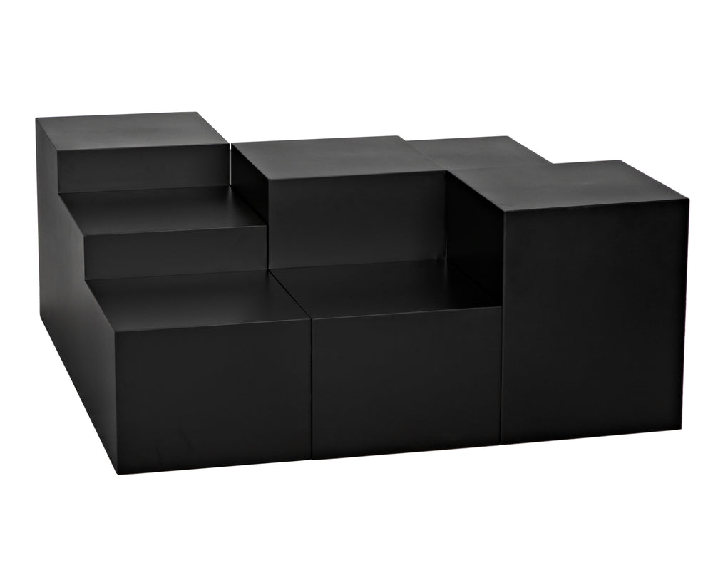 Stein Industrial Steel Coffee Table in Matte Black
