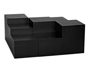 Stein Industrial Steel Coffee Table in Matte Black