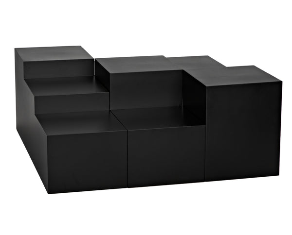 Stein Industrial Steel Coffee Table in Matte Black