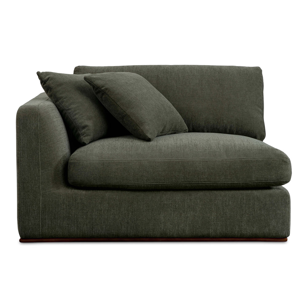 Moe's Rue Left Arm Facing Chair in Deep Green