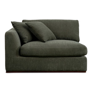 Moe's Rue Left Arm Facing Chair in Deep Green