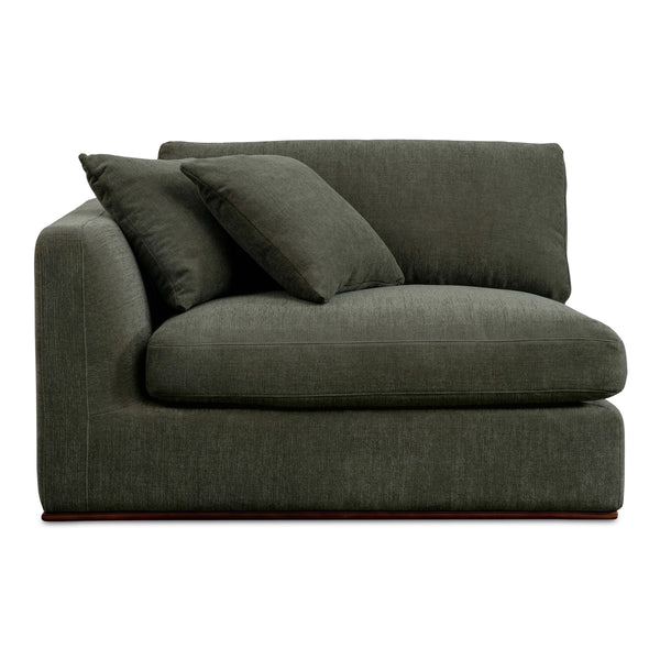 Moe's Rue Left Arm Facing Chair in Deep Green