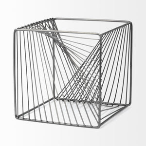 Rochon 8L x 8W Gray Metal Decorative Cube