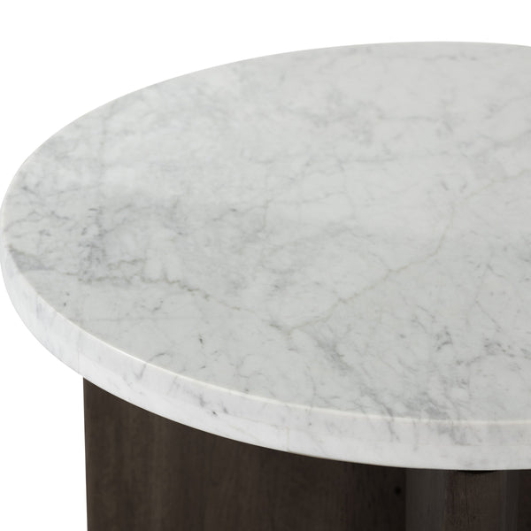 Toli End Table - Italian White Marble