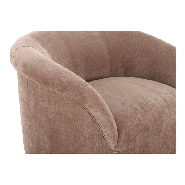 Moe's Thora Lounge Chair in Blush Velvet