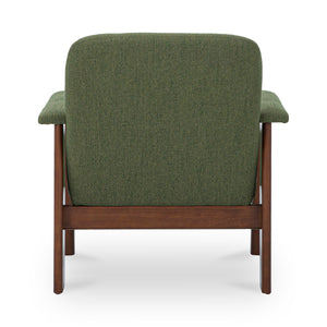 Parker Lounge Chair Green with Wood Frame