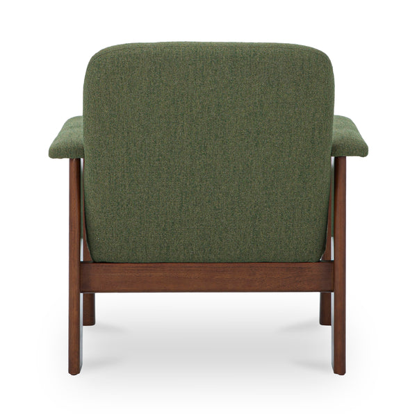 Parker Lounge Chair Green with Wood Frame